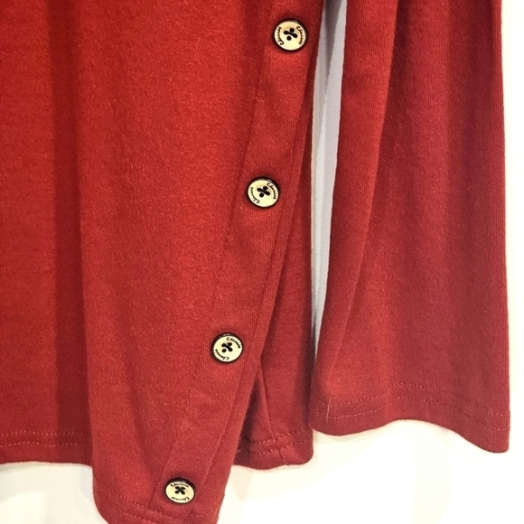 NWT Maroon tunic w faux suede & side buttons Large - Picture 2 of 10